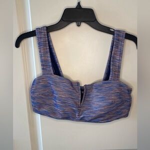 Aerie Bandeau Striped Bikini Top Size Large Beach Vacation Tropical